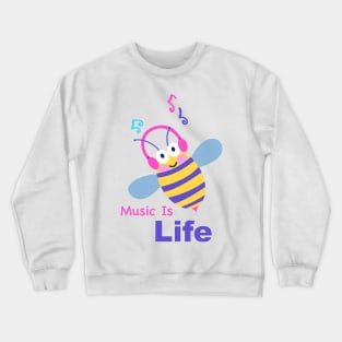 Honey bee with Music Crewneck Sweatshirt